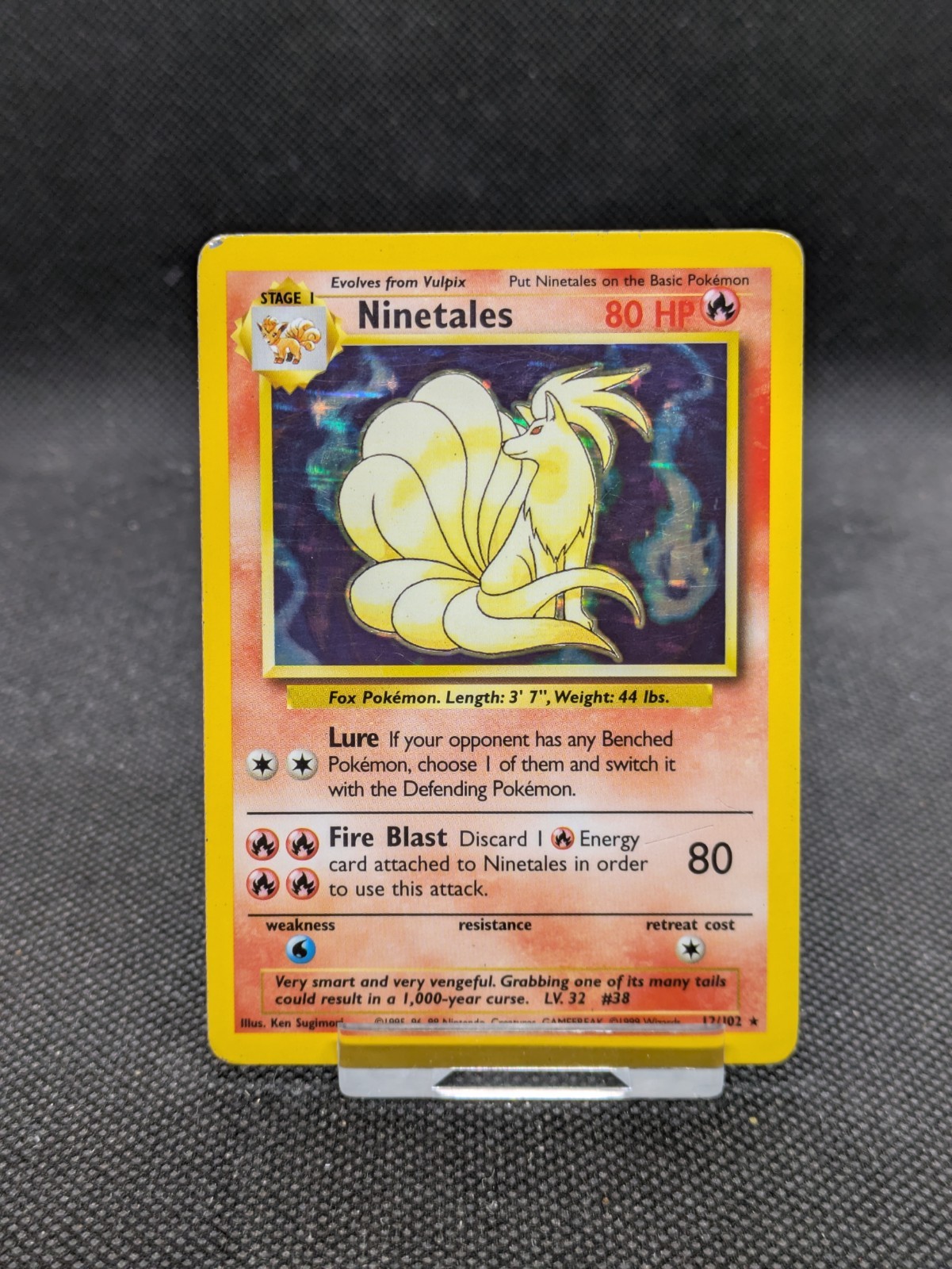 Pokemon Ninetales Unlimited Holo Rare Base Set 12/102 WOTC Played