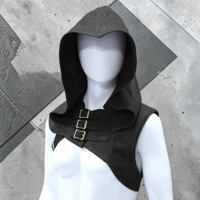 Medieval Assassin Hood Hooded Cowl Renaissance Costume Mens Womens LARP Ren Fair