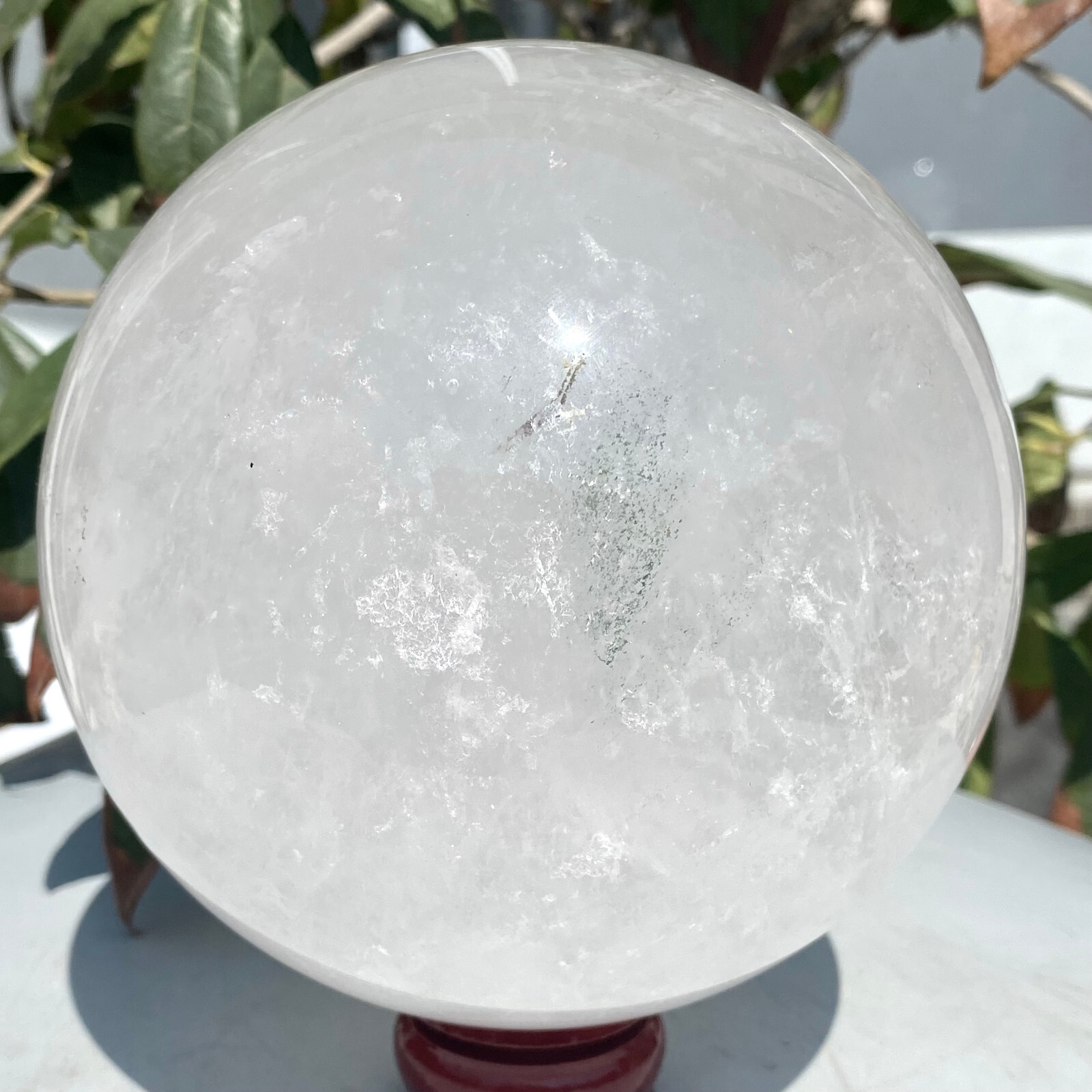 6.85LB Natural white crystal transparent quartz crystal ball repair