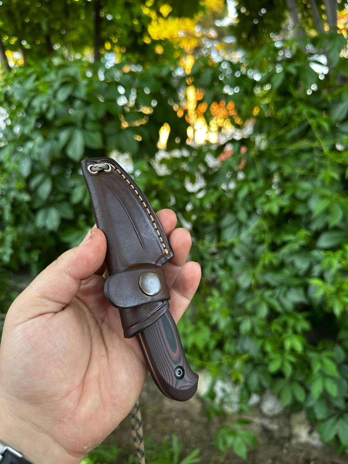 Handmade Small Neck Knife, EDC Fixed Blade Knife with G10 Handle,Scandi Grinding