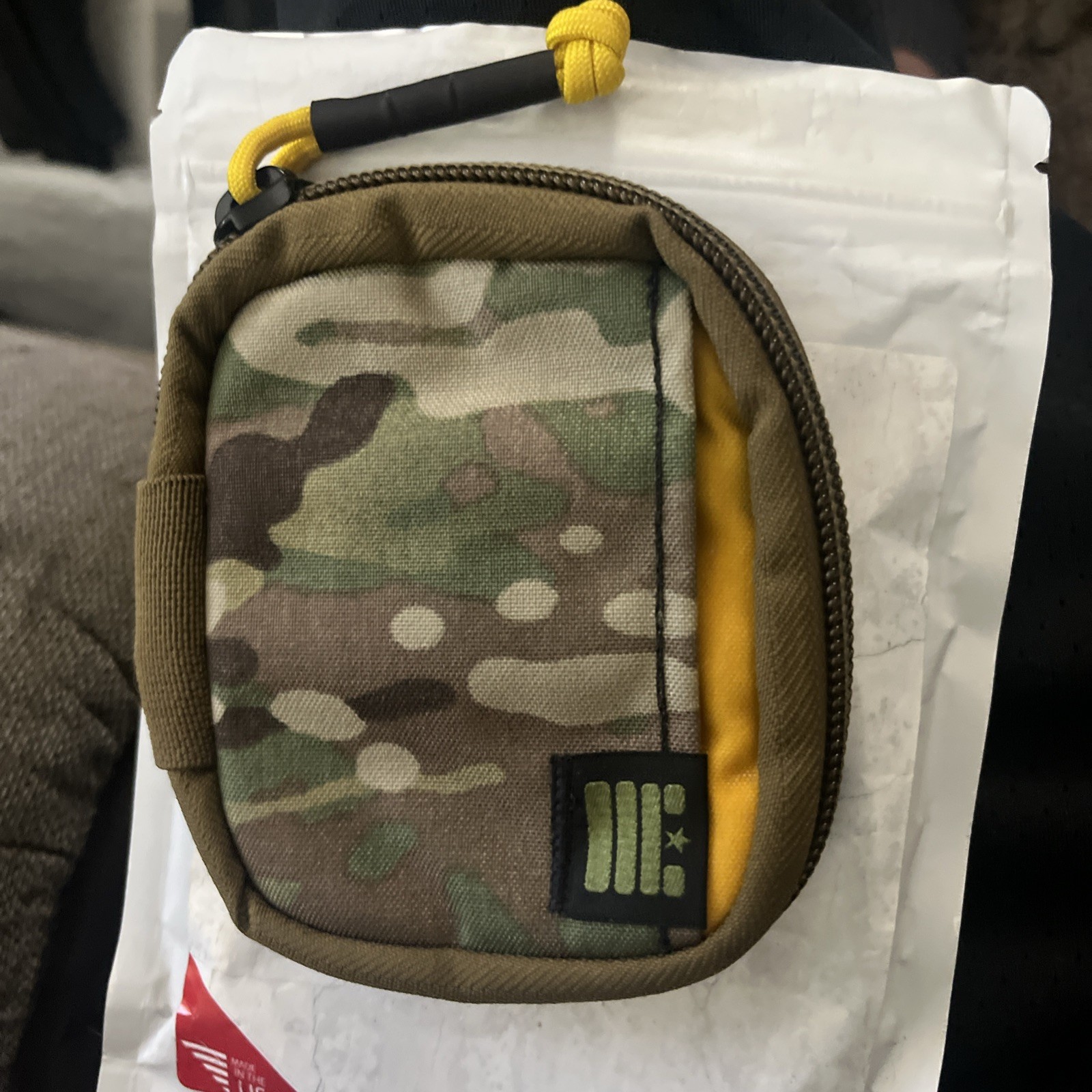 New Garage Built Gear alpine yellow Waxed Canvas Mighty Pouch Plus RARE