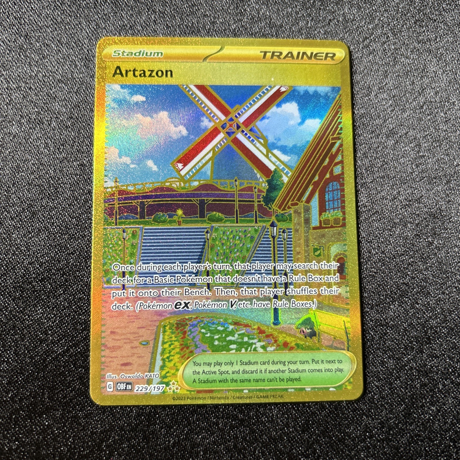 Artazon 2023 Obsidian Flames Full Art Hyper Secret Rare Pokemon Card 229/197 NM