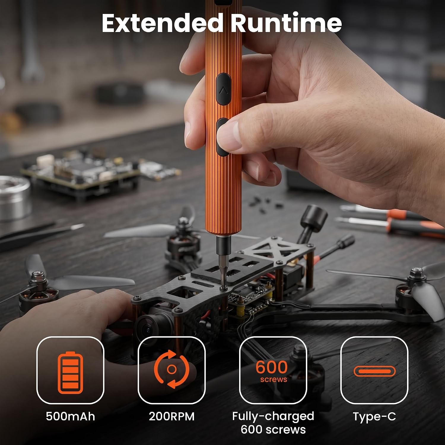 52-in-1 Electric Precision Screwdriver Set 48 S2 Bits with ABS Magnetic Storage