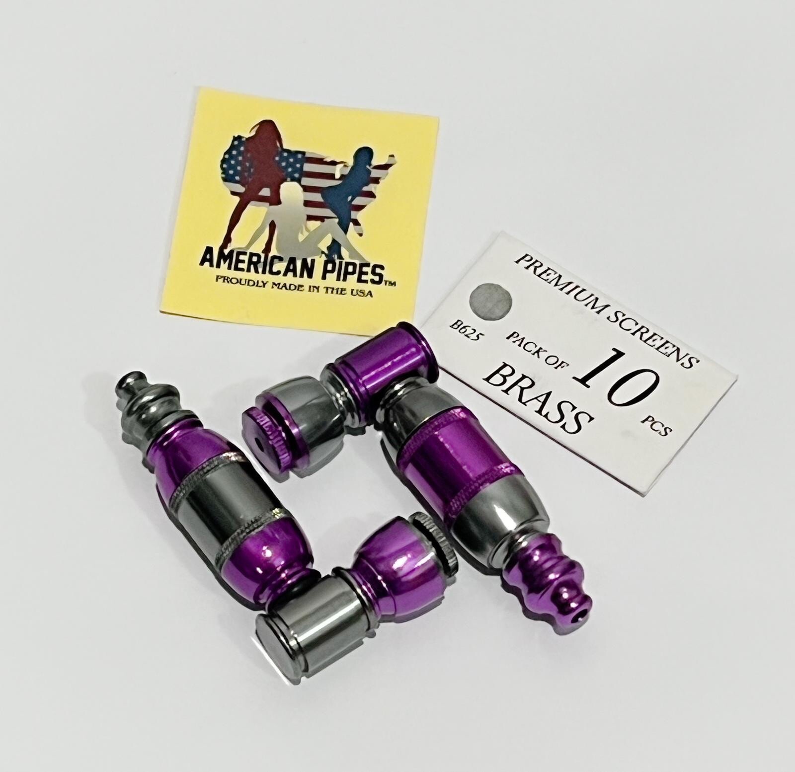 2 PCS AMERICANPIPES(tm) HIGH QUALITY METAL SMOKING PIPE With 10 SCREENS