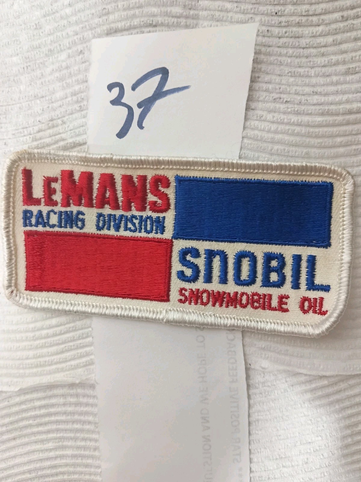 Vintage LeMANS RACING DIVISION SNOBIL SNOWMOBILE OIL Hat Jacket Shirt Patch B37