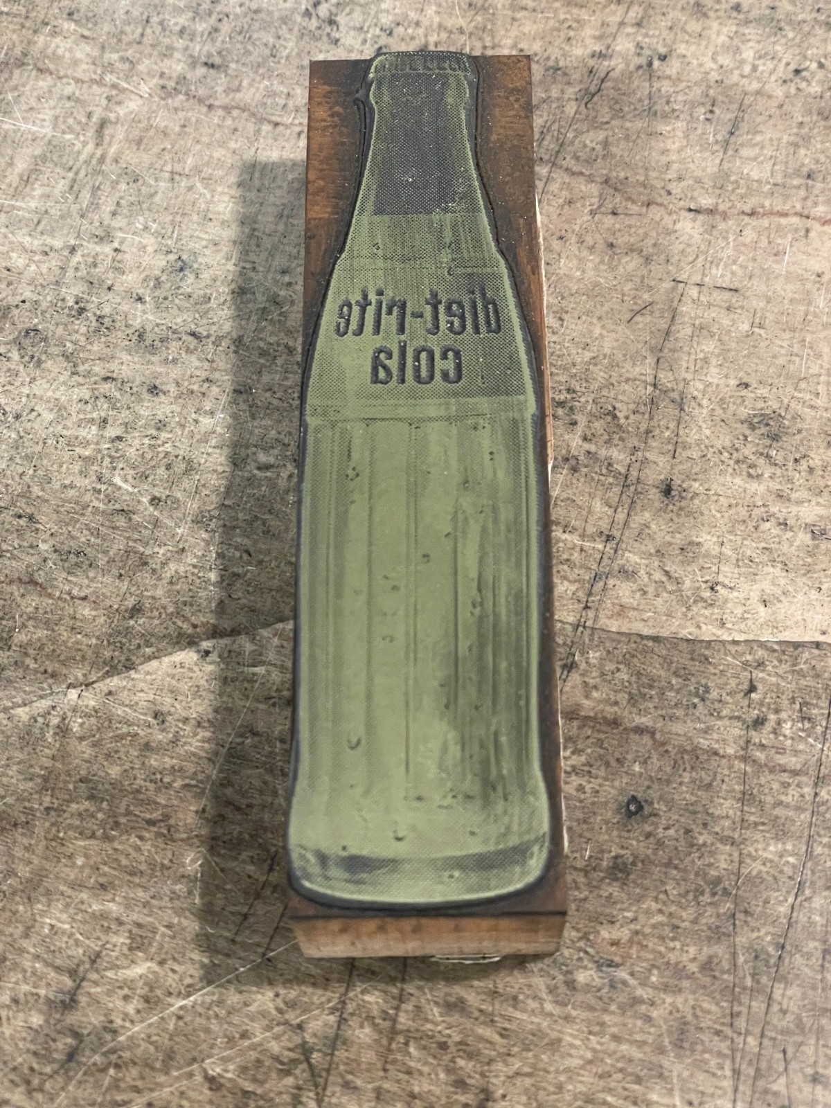 Printing Letterpress Printers Block Diet Rite Cola Soda Advertising (581)