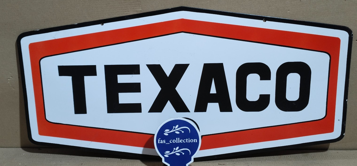 Texaco Porcelain Enamel Sign 36 x 18 Inches 2 Sided