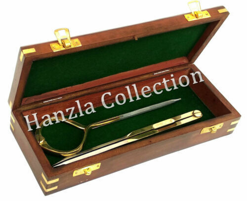 Set of 2 Brass & Steel 8″ One Hand Navigation Map Dividers Compass With Wood Box