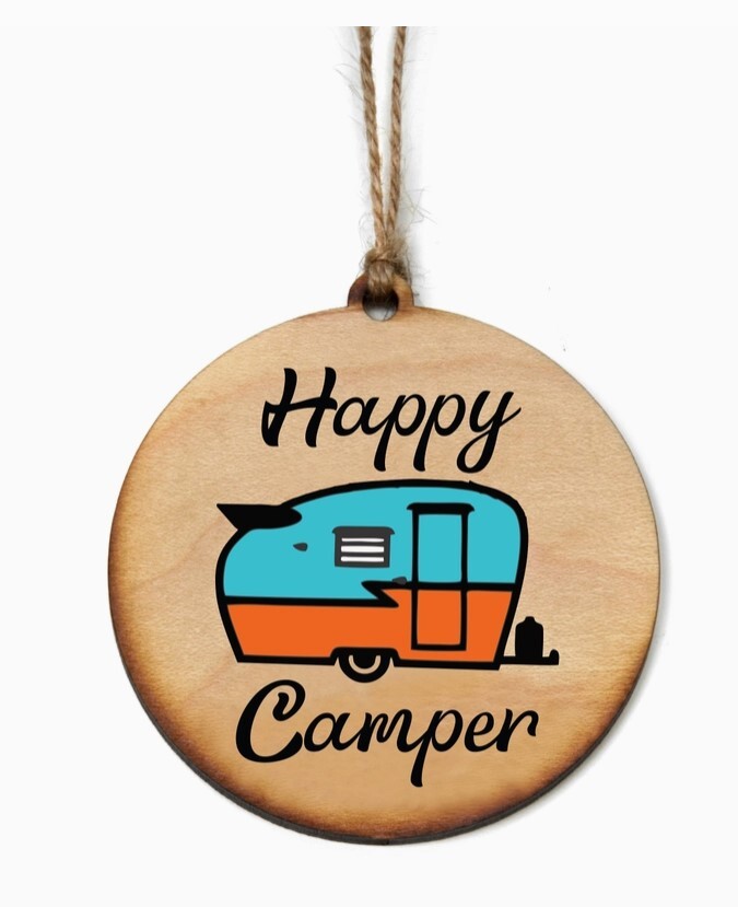 Happy Camper Ornaments – Wooden Ornament