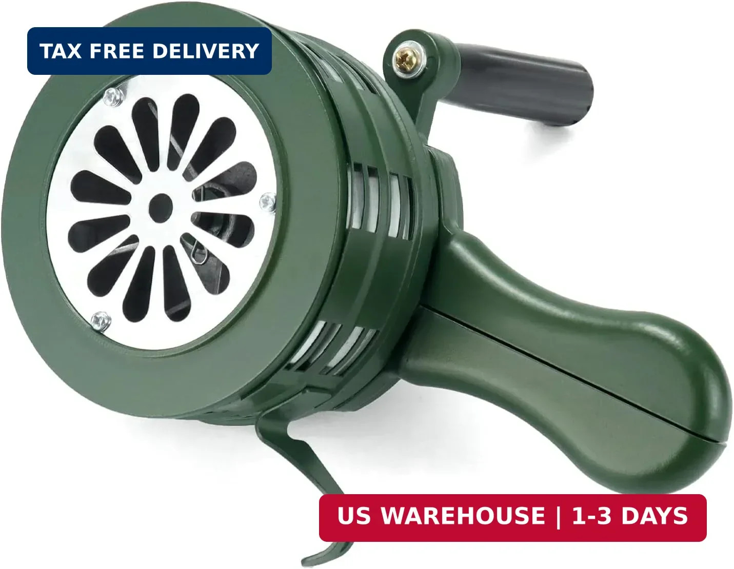 QWORK Hand Crank Siren Horn, Hand Loud Crank, Emergency Safety Manual Siren, Por