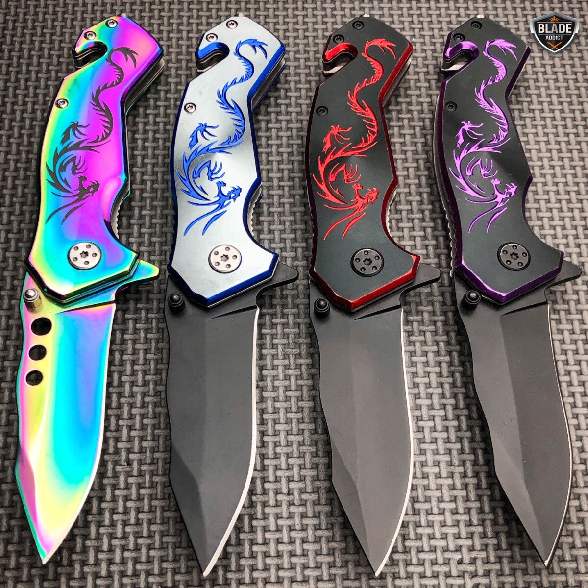 7.75″ Tactical Fantasy Dragon Spring Open Assisted Rescue Folding Pocket Knife