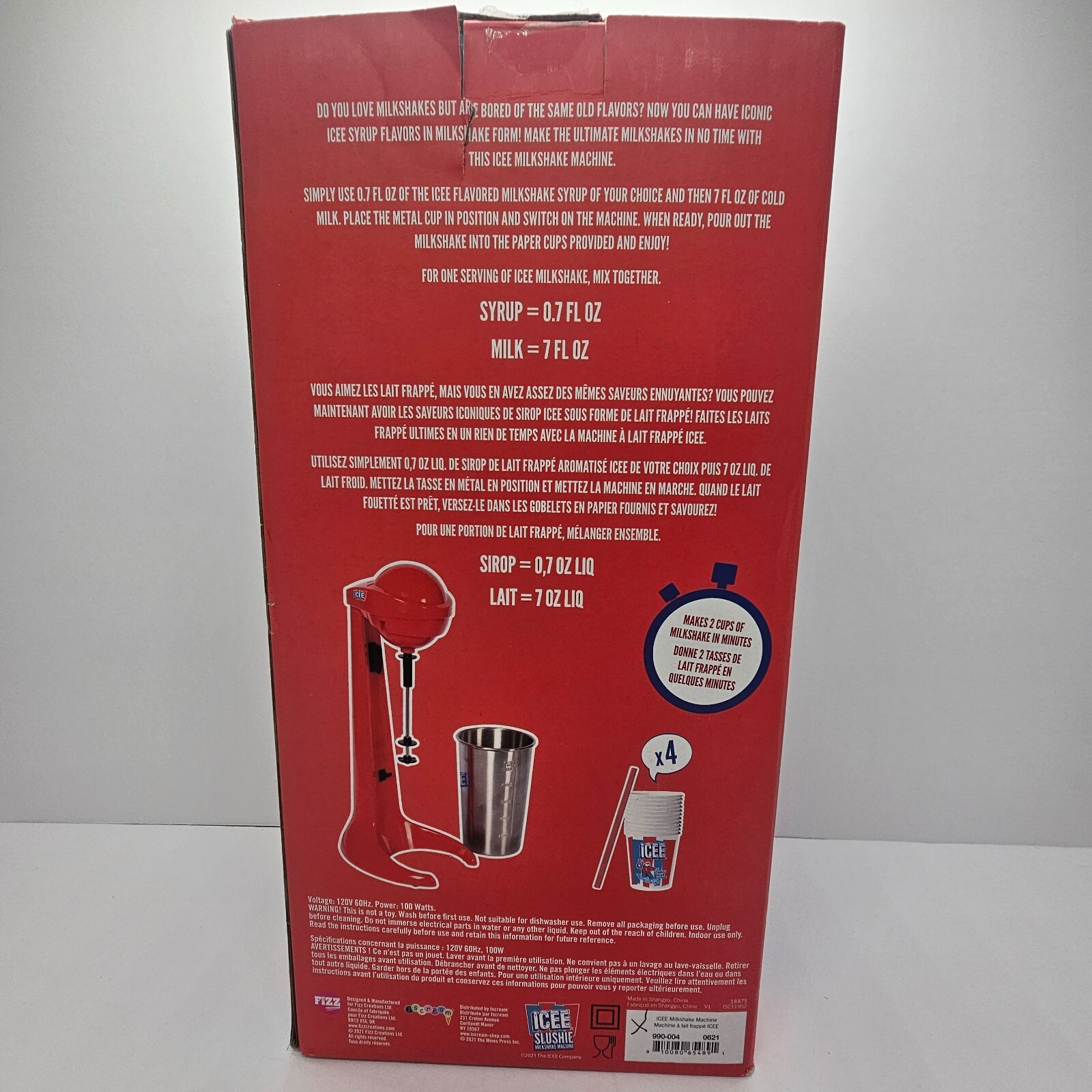 NEW Icee Slushie Milkshake Machine Stand Blender Cup Open Box