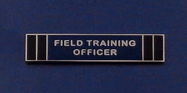 FIELD TRAINING OFFICER Award/Commendation Uniform Bar SILVER/BLUE/BLACK