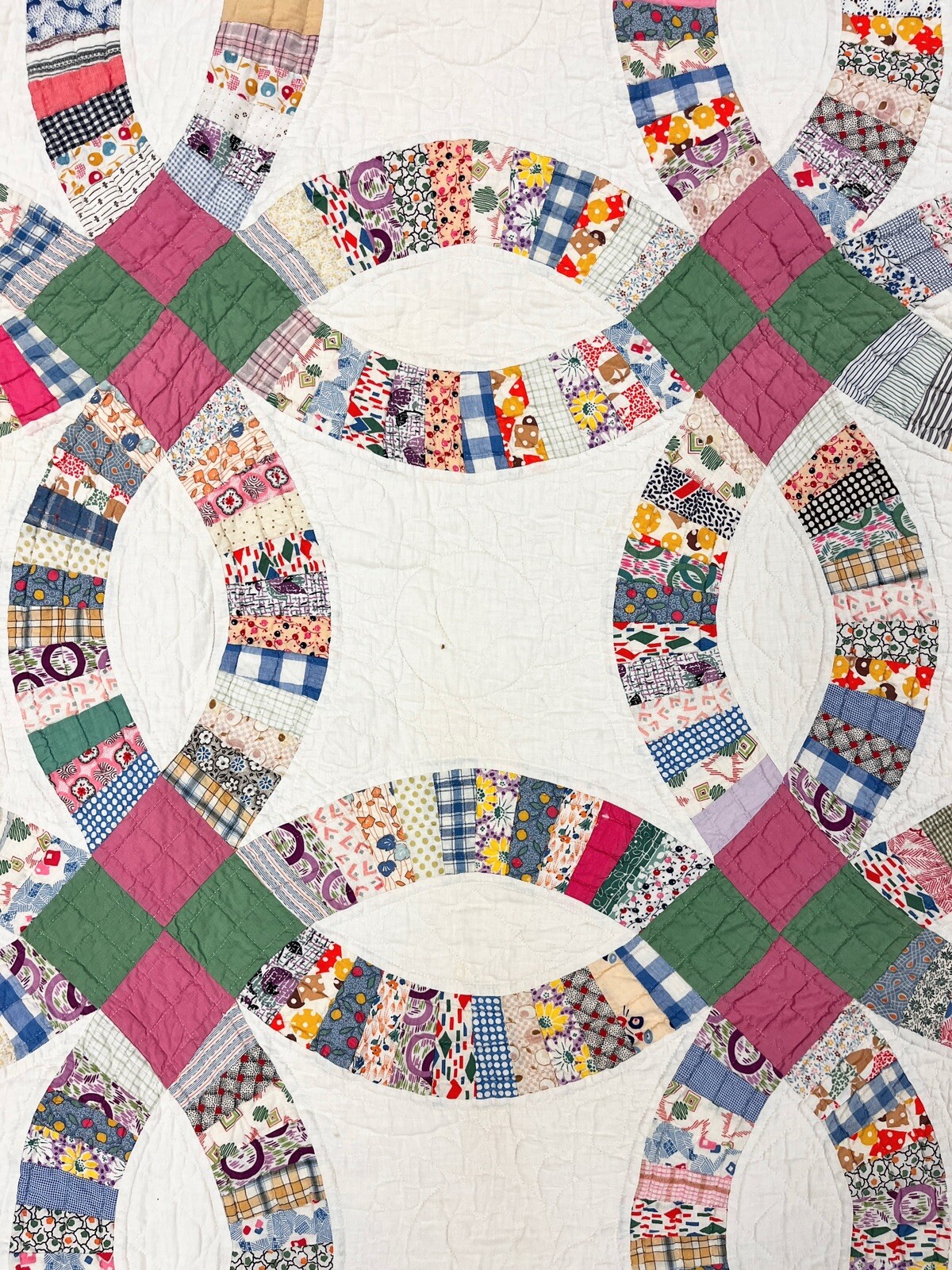 Double Wedding Quilt vtg 1940-1950