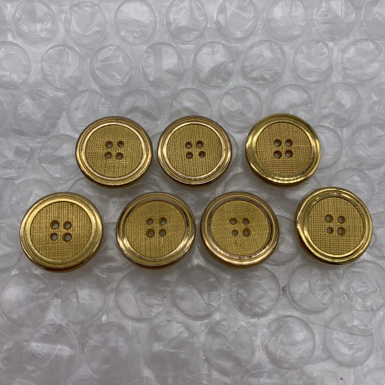 Holland Sherry England Blazer Button Lot 7 Classic Four Hole Gold Brass Round