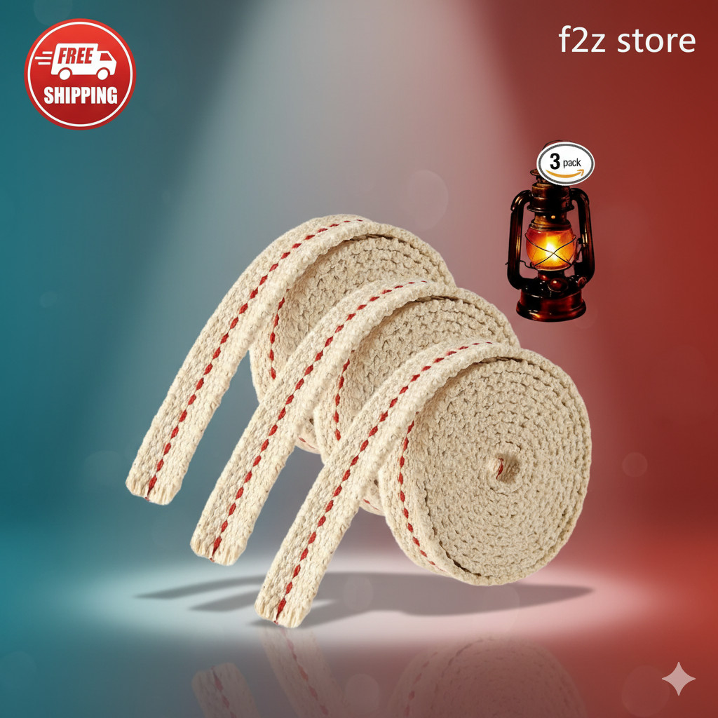 3 Rolls Lamp Wick Lantern Wicks – 10 Ft 1/2 Inch Flat Cotton Oil Lamp Wick Repla