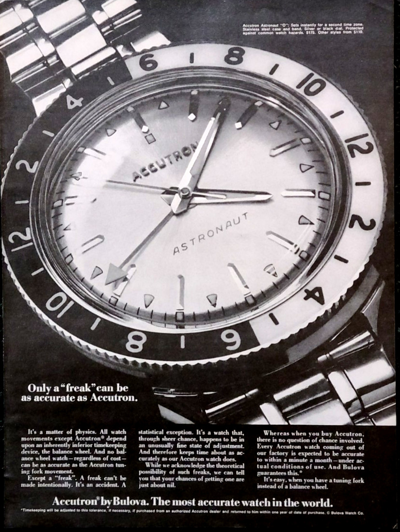 Bulova Accutron Astronaut Original 1969 Vintage Print Ad Wall Art