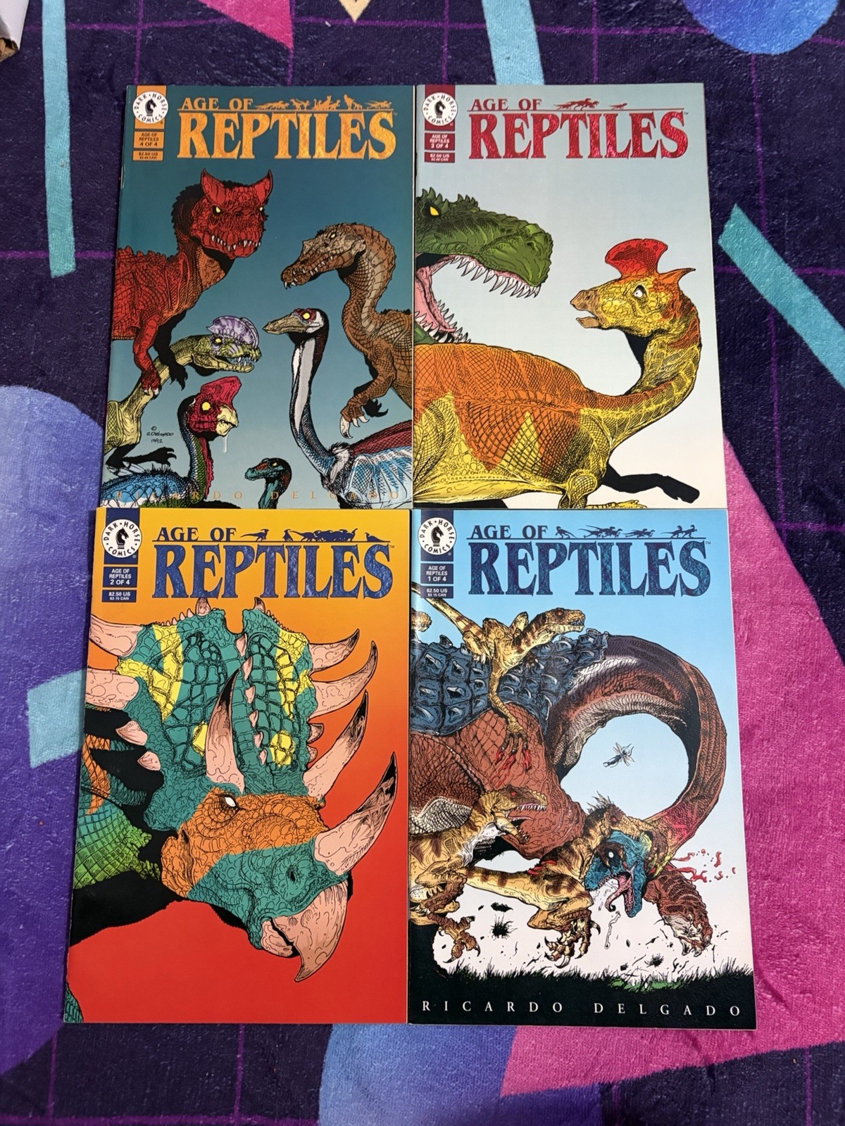 Age of Reptiles 1 2 3 4 1-4 Dark Horse Comics Ricardo Delgado 1993 VF