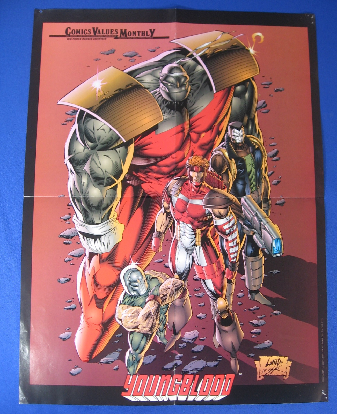 1994 Youngblood Comics Values Monthly Poster 16″ x 21″ Rob Liefeld Store Used