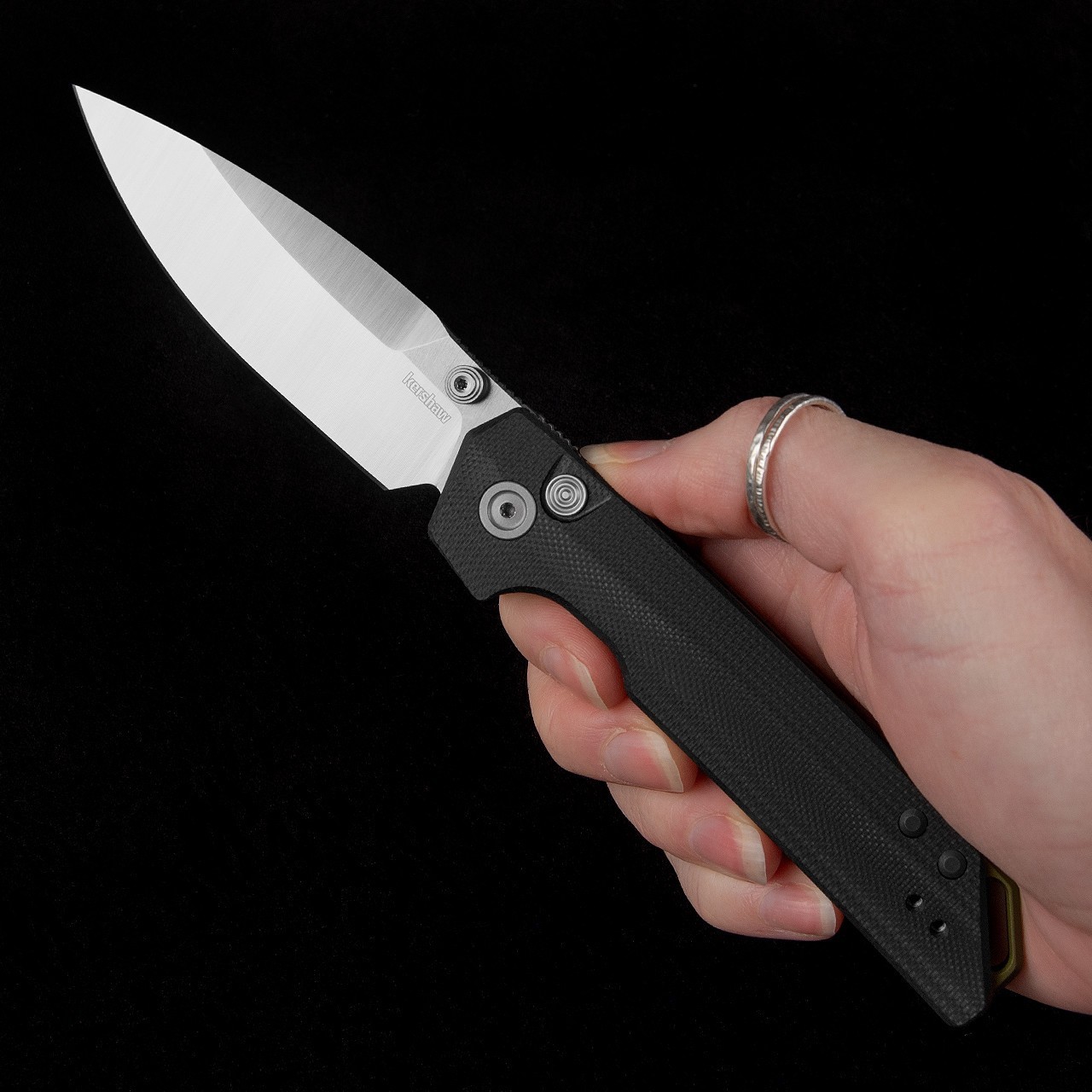 Kershaw Iridium Folding Knife 3.5″ CPM MagnaCut Steel Blade Black G10 Handle