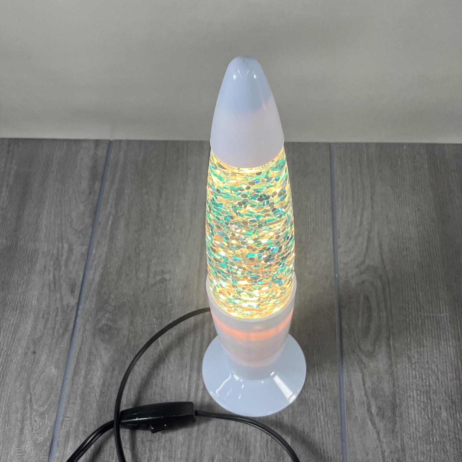 Lava Lamp Blue & Silver Glitter Motion Mood Lamp – Bullet Design – Night Light