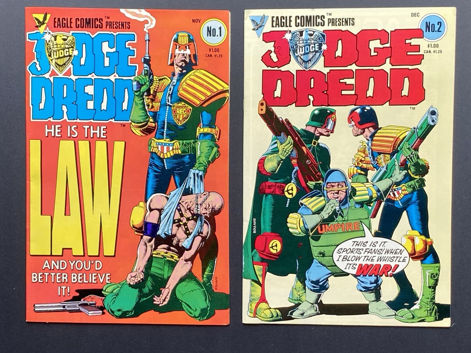 Judge Dredd 1 & 2 (1983) Brian Bolland 1st U.S. Appearance Eagle Comics