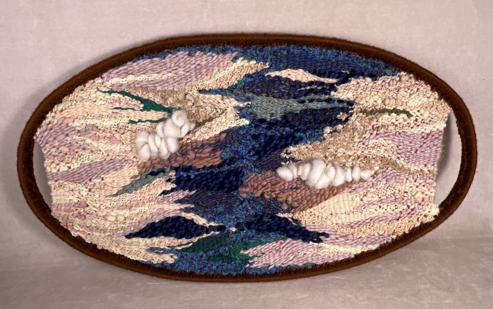 Vtg Hand-Woven Fiber Art Wall Hanging Abstract Nature MCM Boho Organic Eclectic