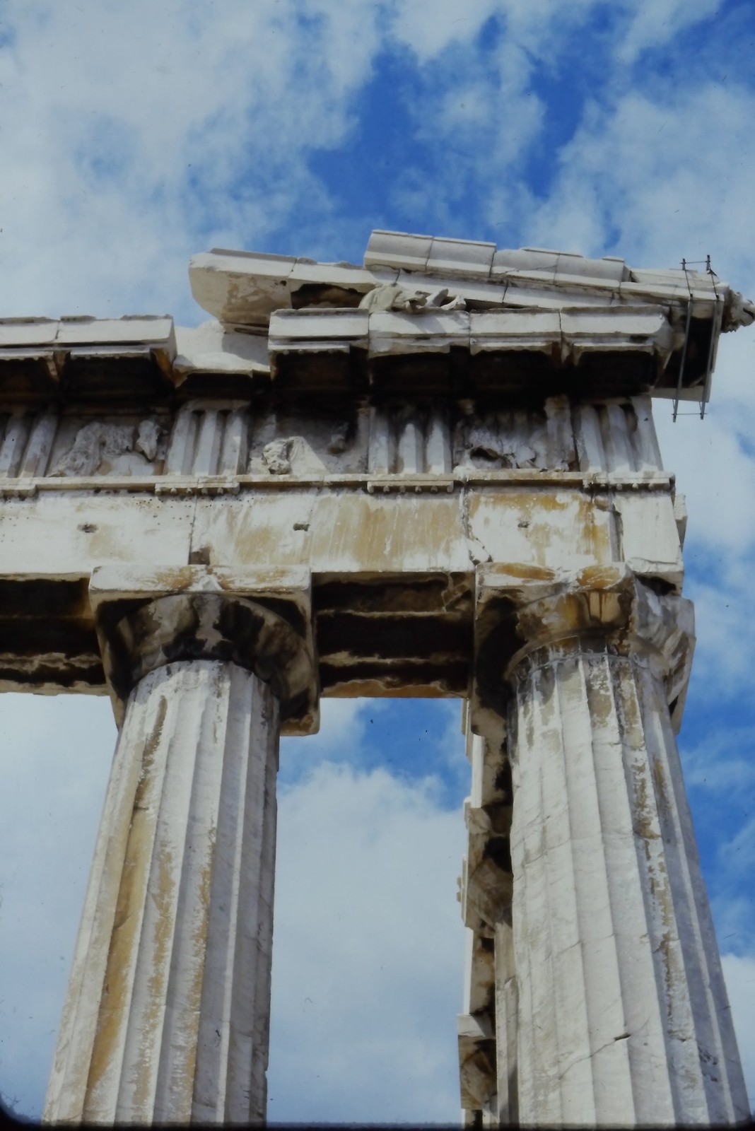 c1970’s 35mm Slide, Ancient Greek Temple Ruins, Acropolis Athens Greece blue