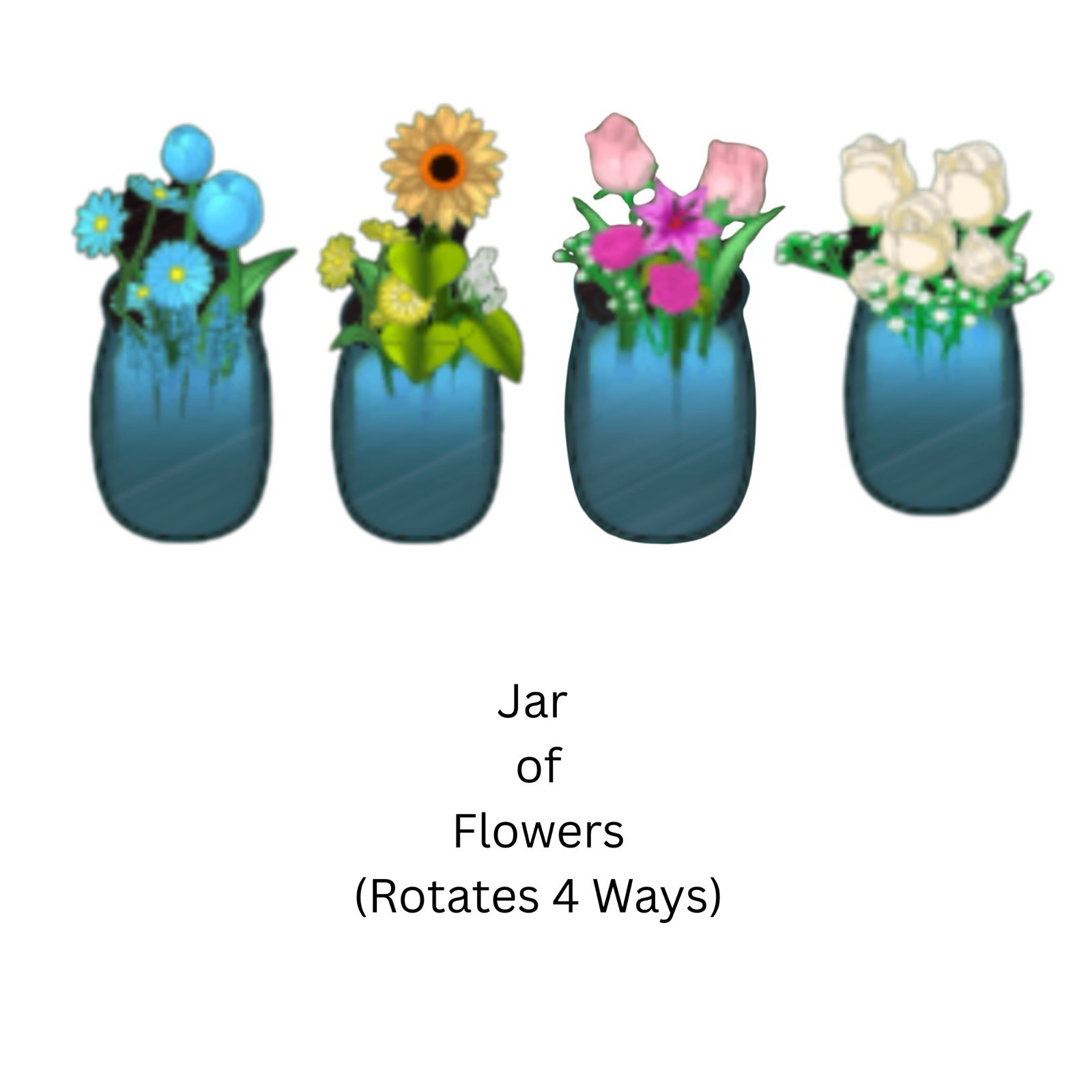 Webkinz Estore Jar Of Flowers Spring Pastel Easter Spring Colorful Decor