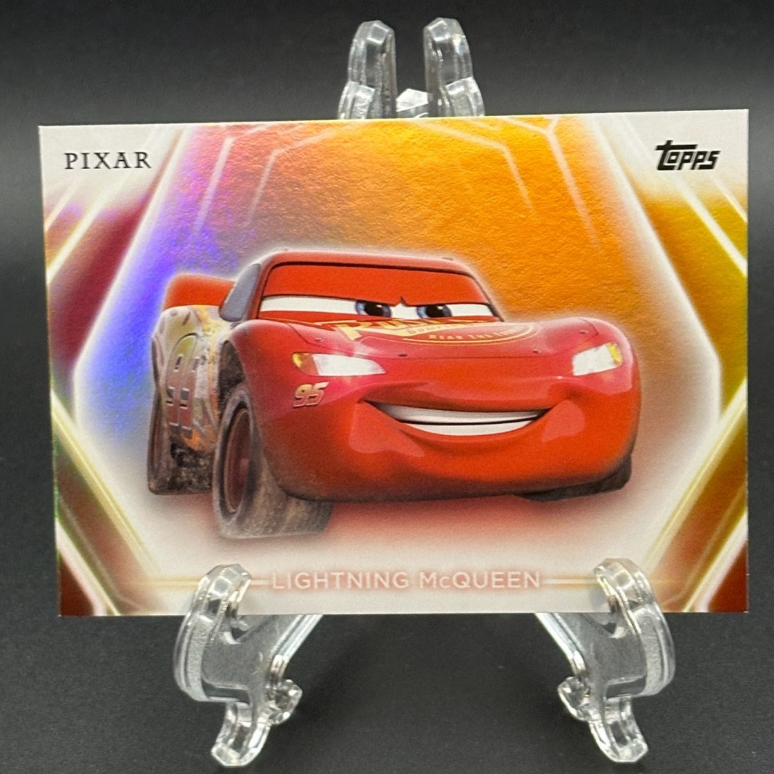 2026 Topps Disney Neon Lightning McQueen #95 Rainbow Foil