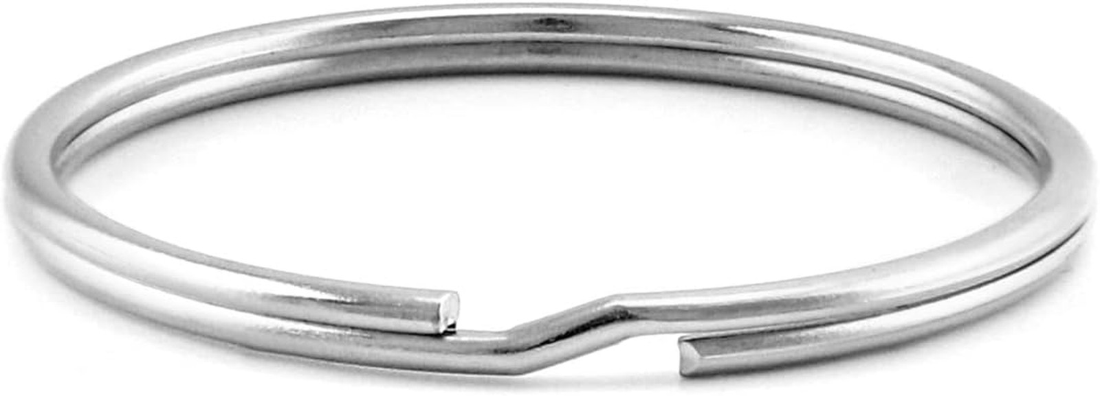Key Rings 2 Inch Large Open Split Rings 20 Pack Heavy Duty Metal Keychain Silver