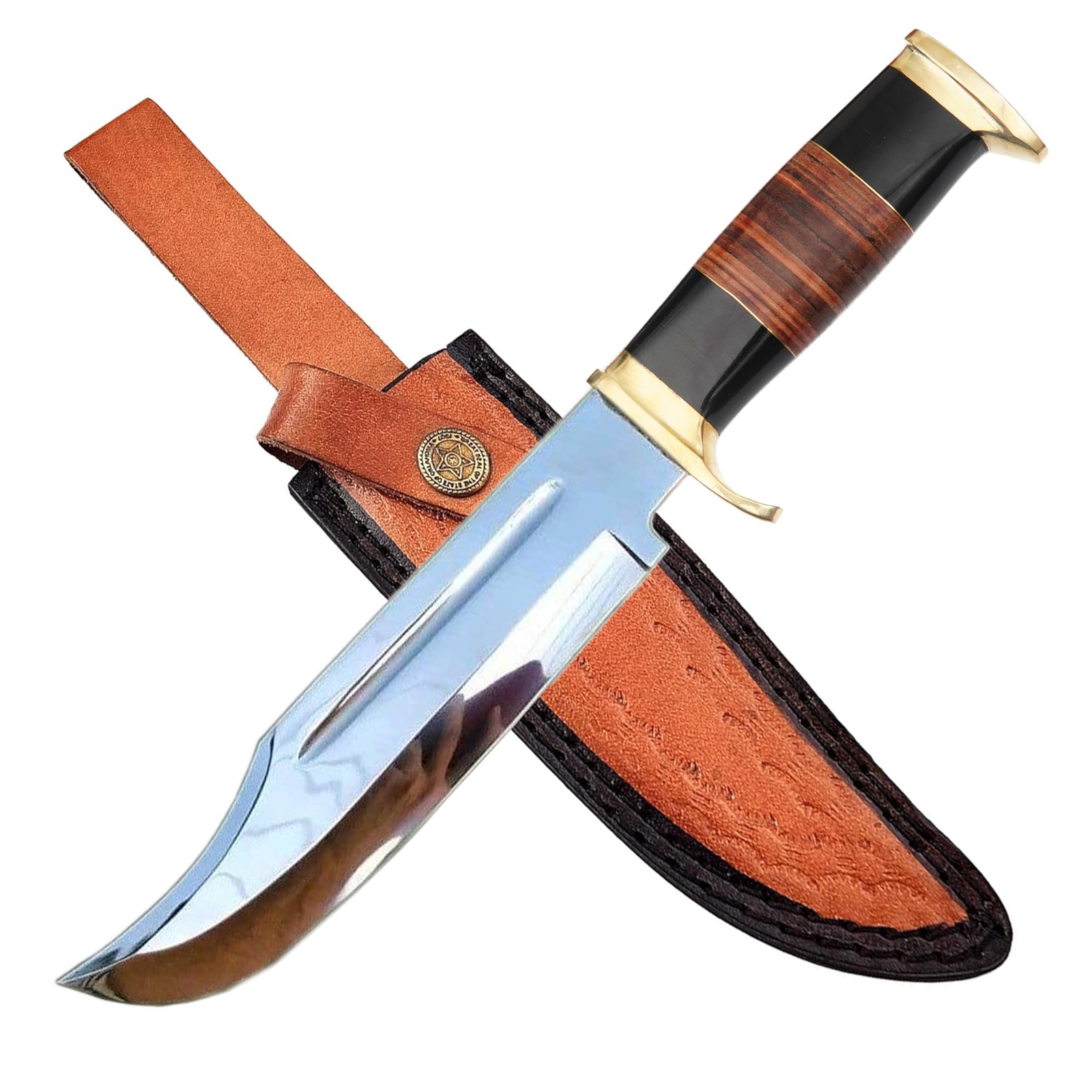 D2 10 Inches Crocodile Dundee Knife Bowie Knife with Sheath Fixed Blade Hunti…
