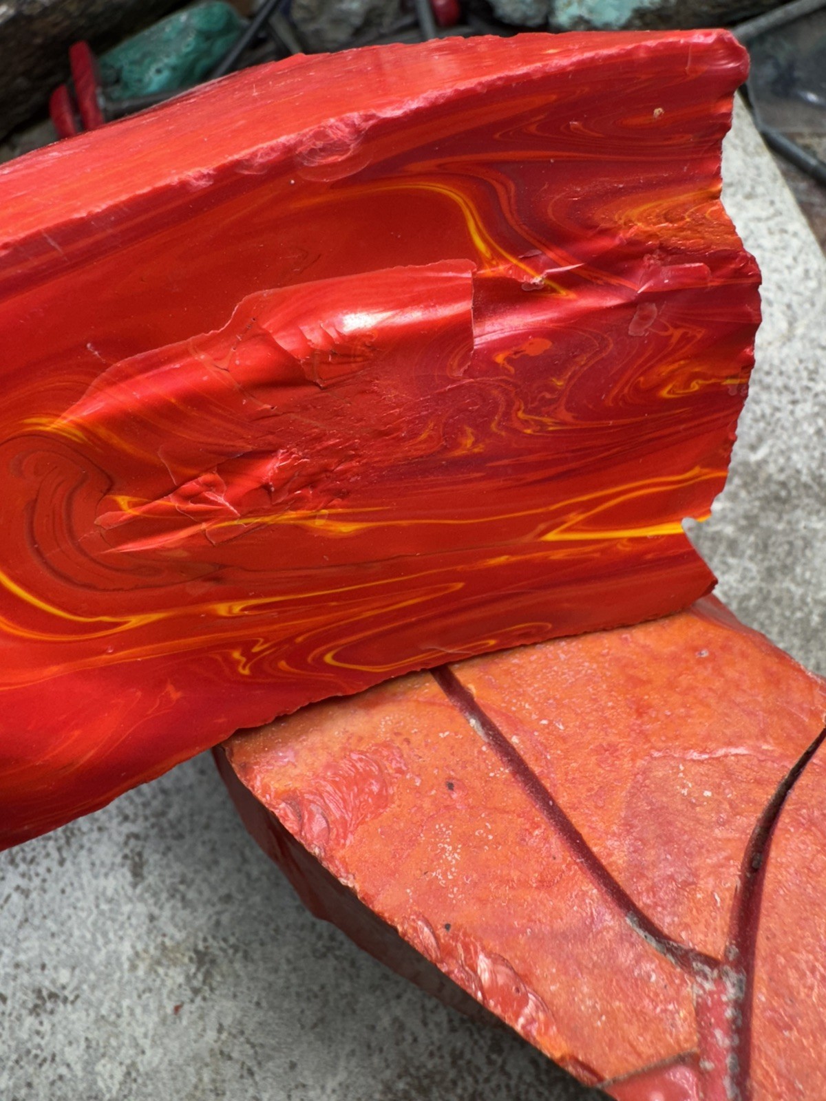 Two piece rosarita rough red,orange, and yellow stripes