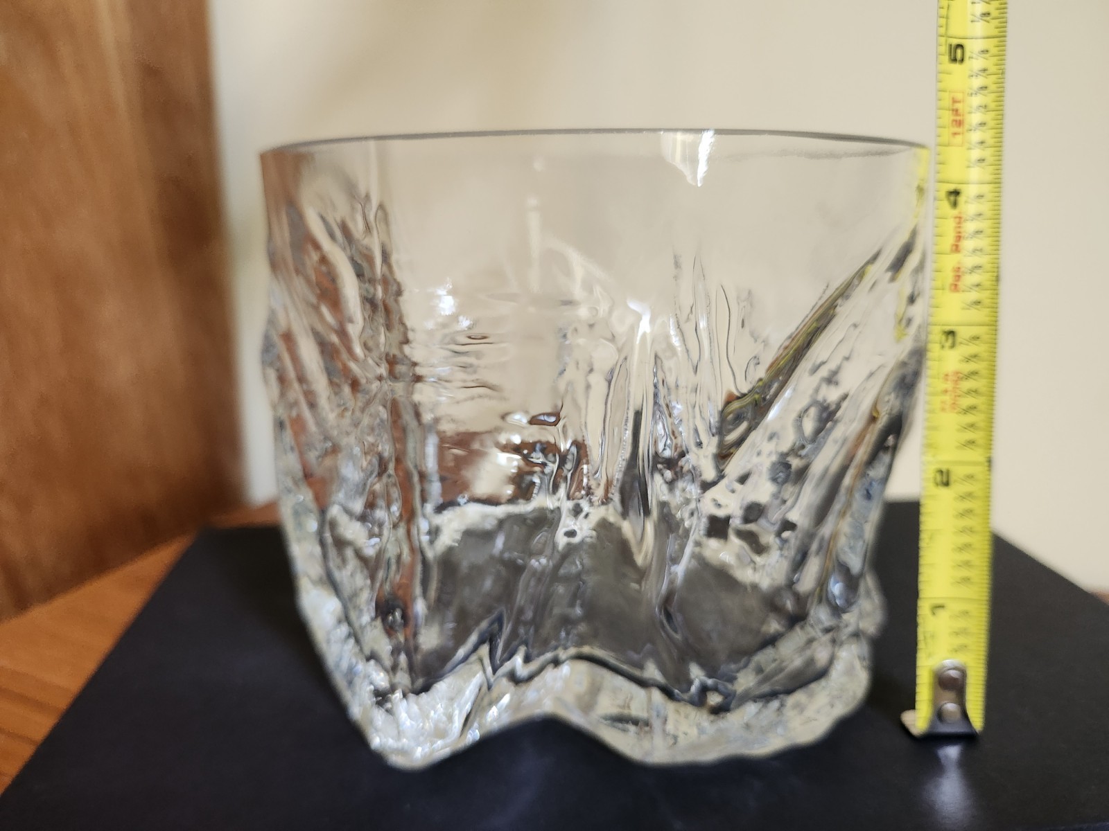 Peill & Putzler Clear 1970’s Ice Relief Glass Ice Cube Bowl Ice Bucket