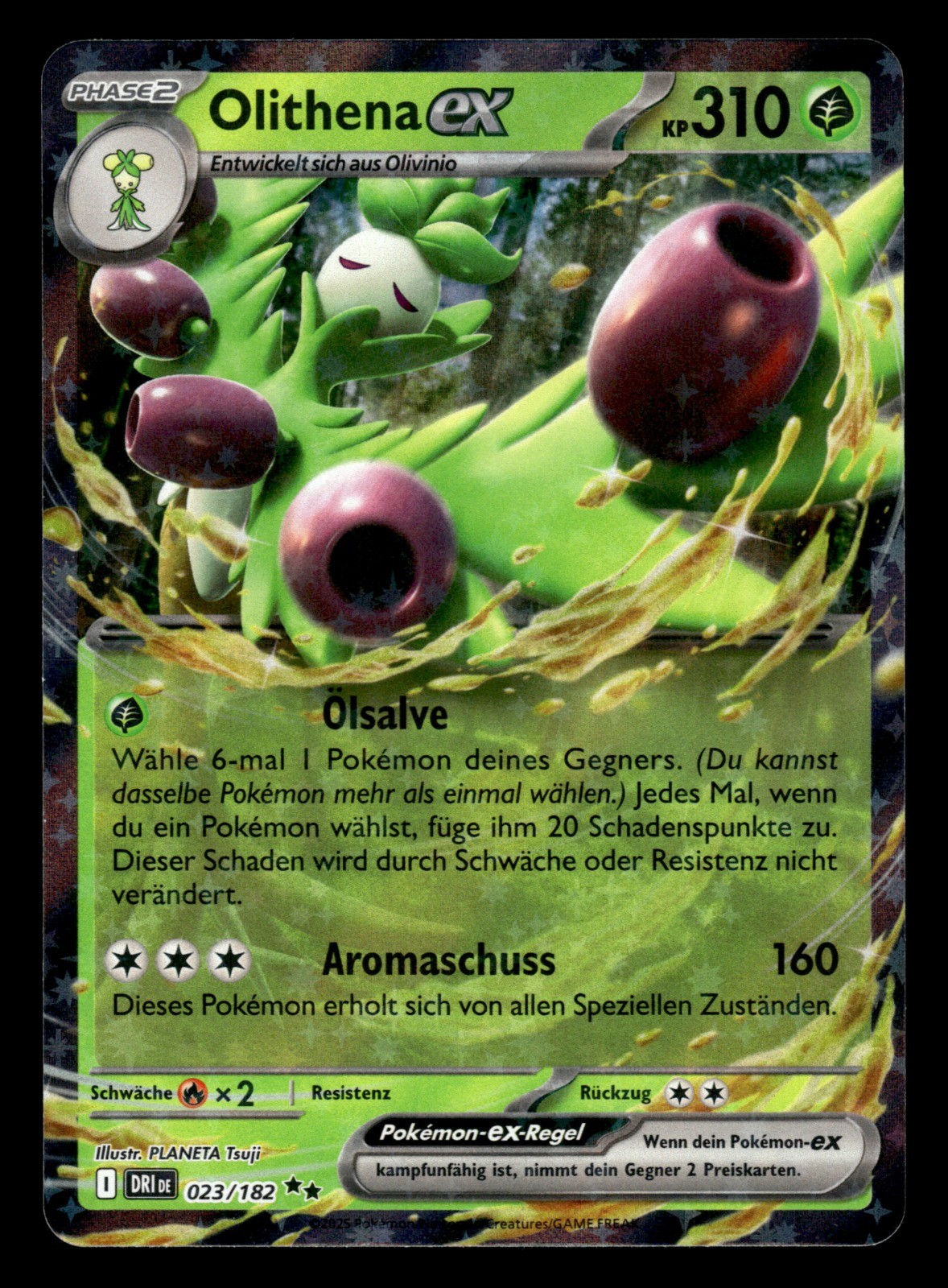 GERMAN Olithena-ex 023 Holo Eternal Rivals PLANETA Tsuji Pokemon Card