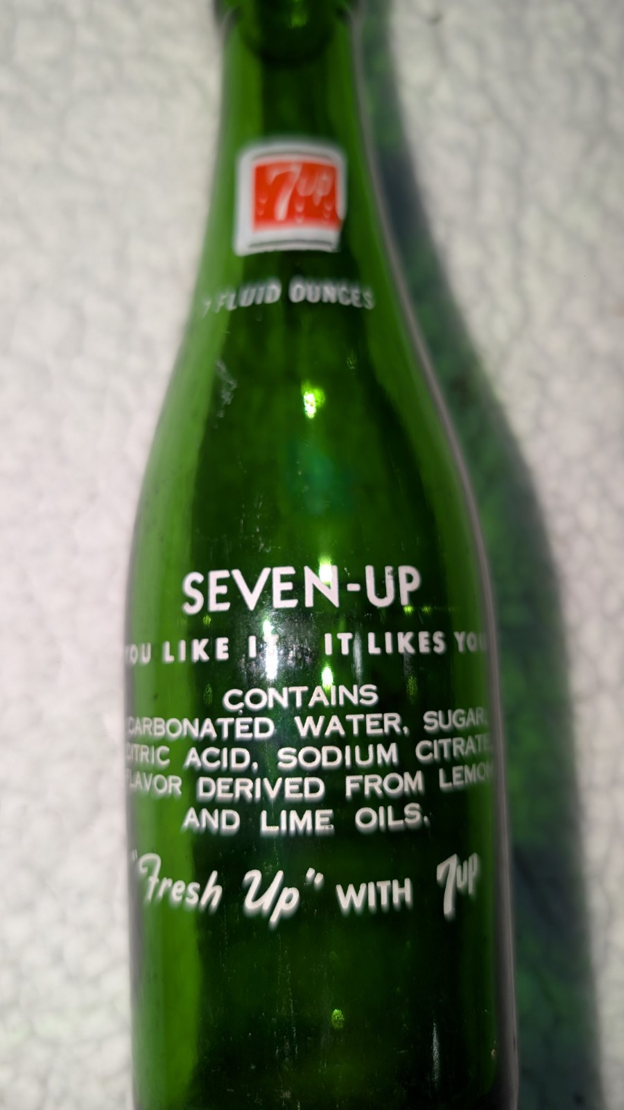 Vintage 7-Up Green Glass Beverages Soda Pop Bottle 7 fl. oz. Pre-owned 7Up
