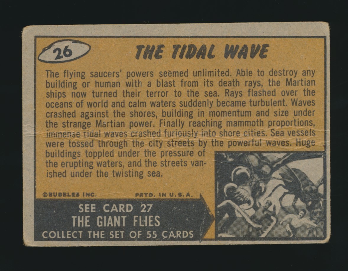 1962 Bubbles Inc (Topps) MARS ATTACKS! -#26 THE TIDAL WAVE