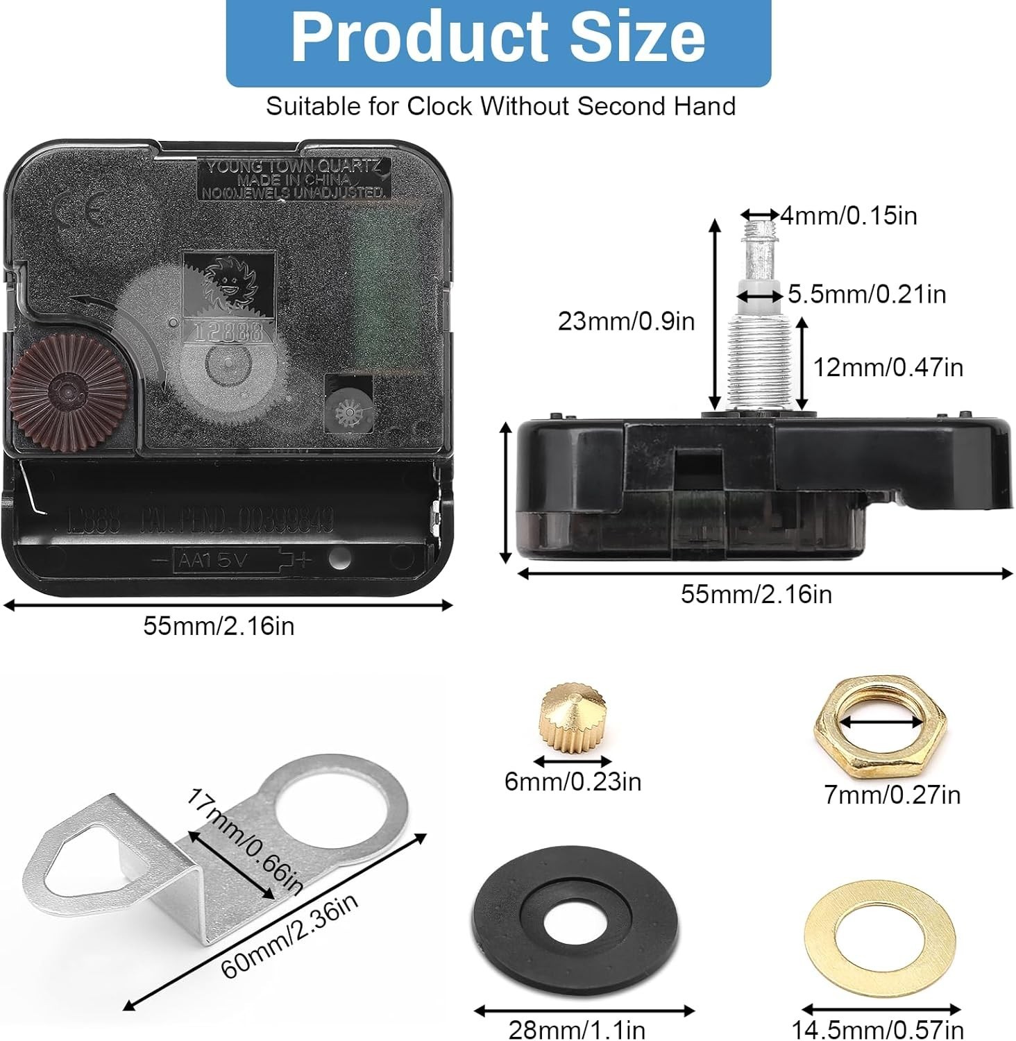 Durable Quartz Clock Movement Replacement Set – Easy Installation Included