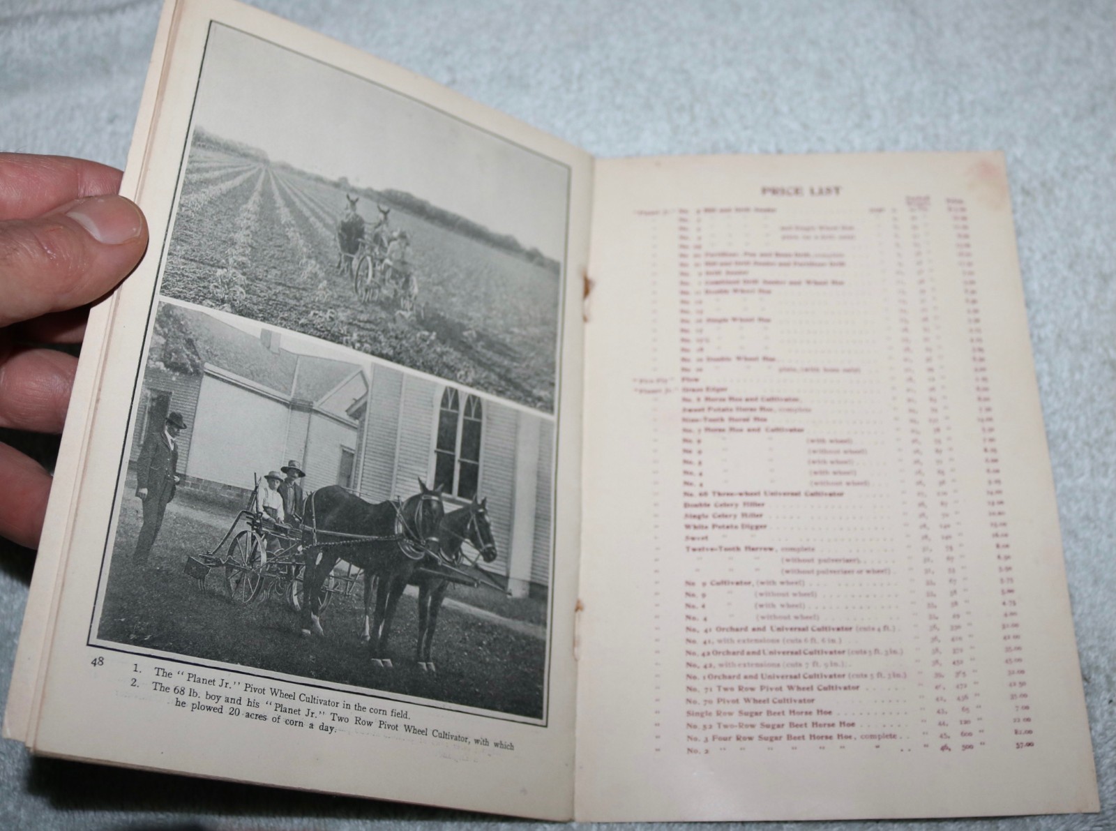 ANTIQUE 1902 PLANET JR FARMING AGRICULTURE IMPLEMENTS CATALOG W/PRICES