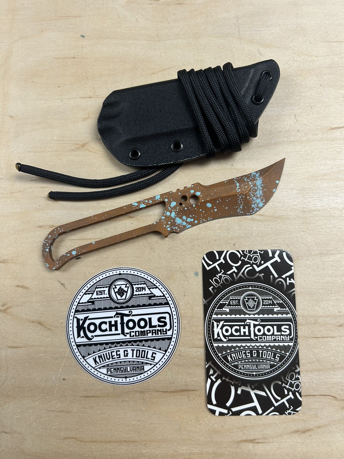 Koch Tools Mud Dauber – Copper Suede & Robin’s Egg Blue – Chisel Grind AEB-L