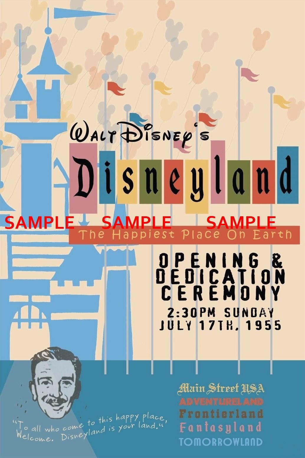 Vintage Disney 1955 ( Opening Ceremony ) Collector’s Poster Print – B2G1F