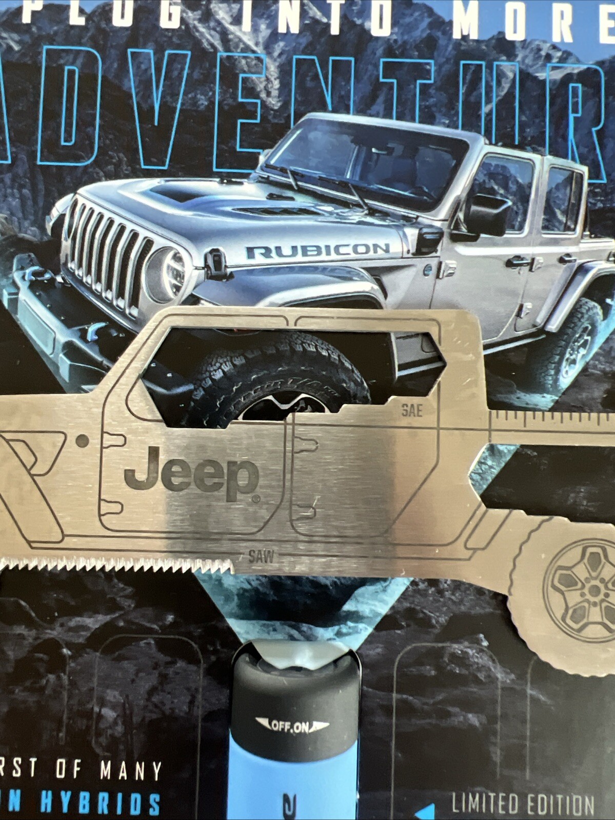 JEEP GLADIATOR Wrangler 4XE Rechargeable Flash & METAL BOTTLE OPENER Multi Tool