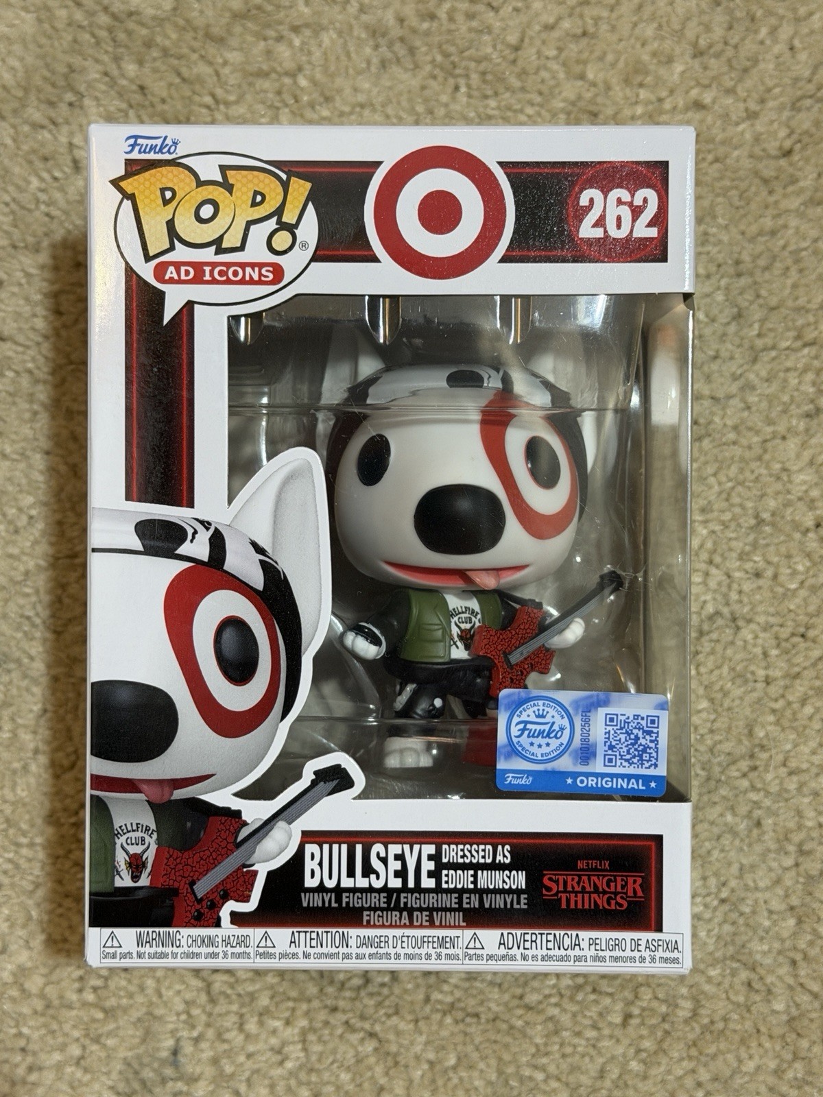 Funko Pop!: BULLSEYE (Dressed as Eddie Munson) #262 Target Exclusive w/Protector