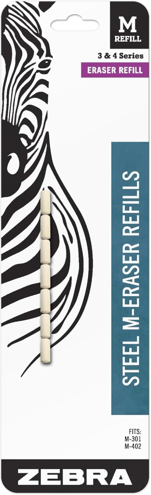 Refillable White Erasers for Mechanical Pencils, 7-Pack with Easy Installation