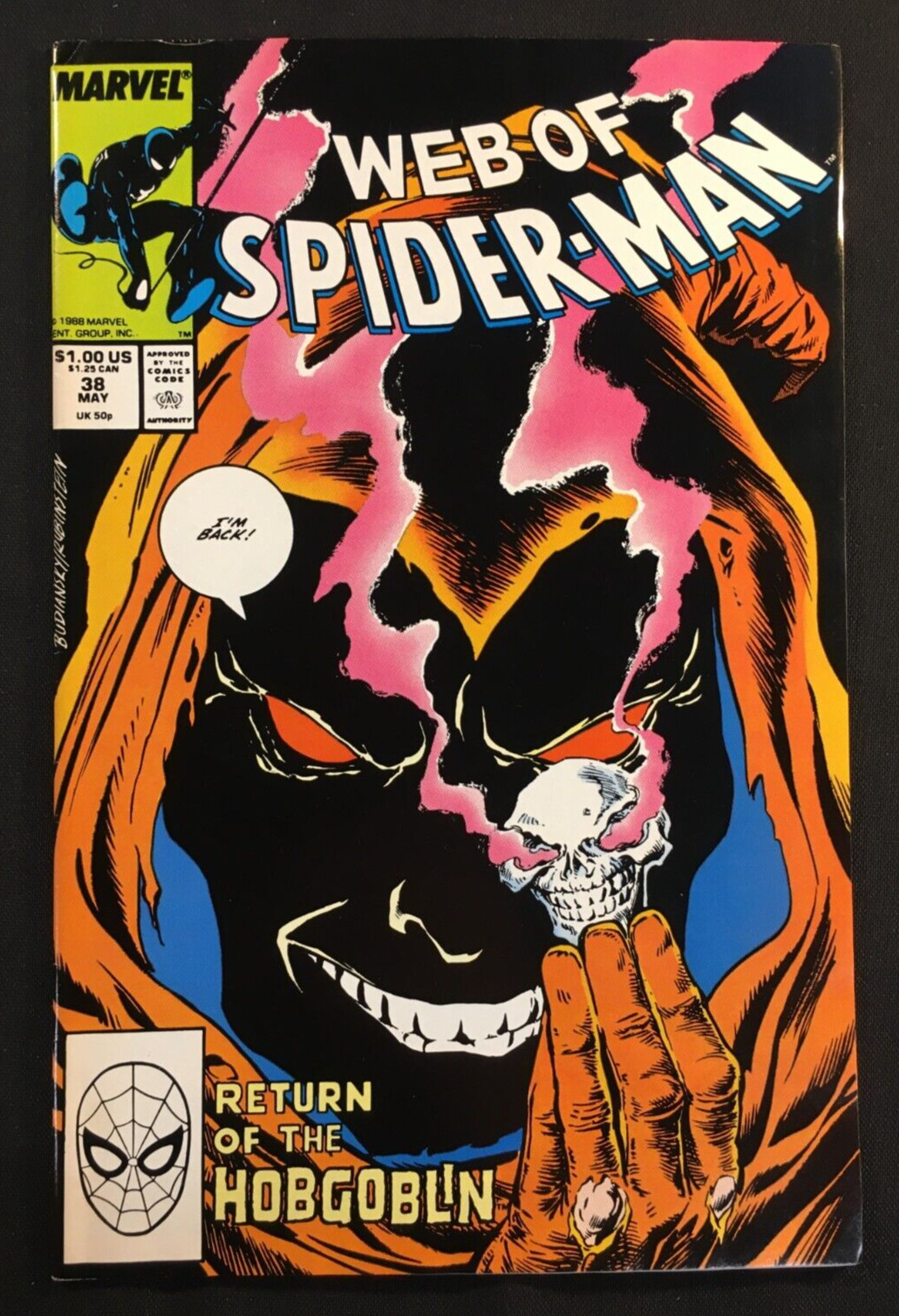 Web of Spider-man 38 HOBGOBLIN Venom Flash Thompson Tombstone V 1 Marvel 1989