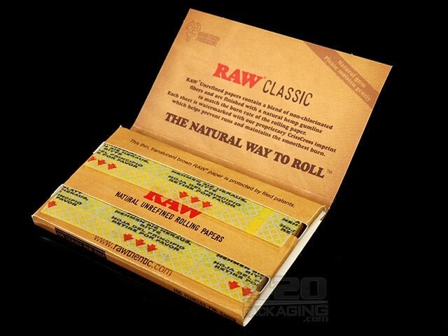 😎 🍃 25 x RAW CLASSIC SINGLE WIDE ROLLING PAPERS FULL BOX 100% AUTHENTIC 🍃😎