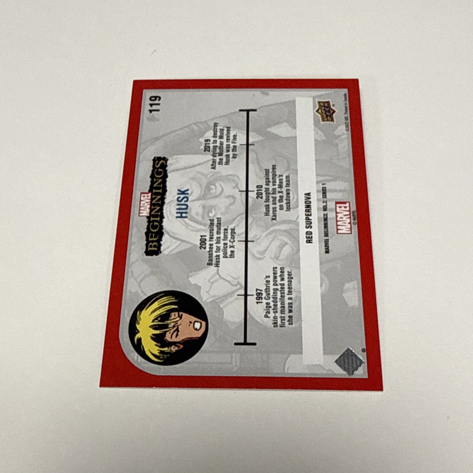 2022 Upper Deck Marvel Beginnings – Red Supernova Parallel – Husk #119