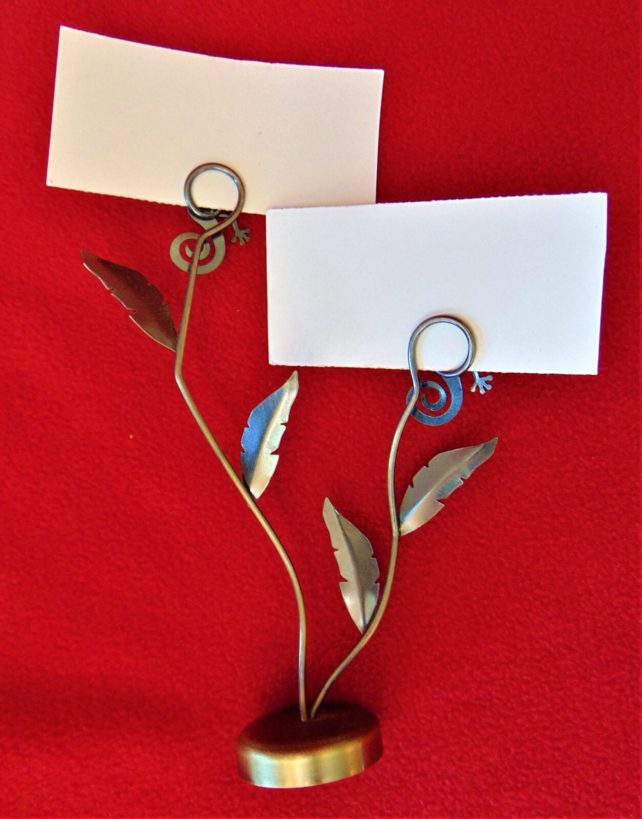 DESK NOTE HOLDER STAND ~ GECKO & LEAVES ~ 7″ HIGH ~ BRAND NEW COST $7.99