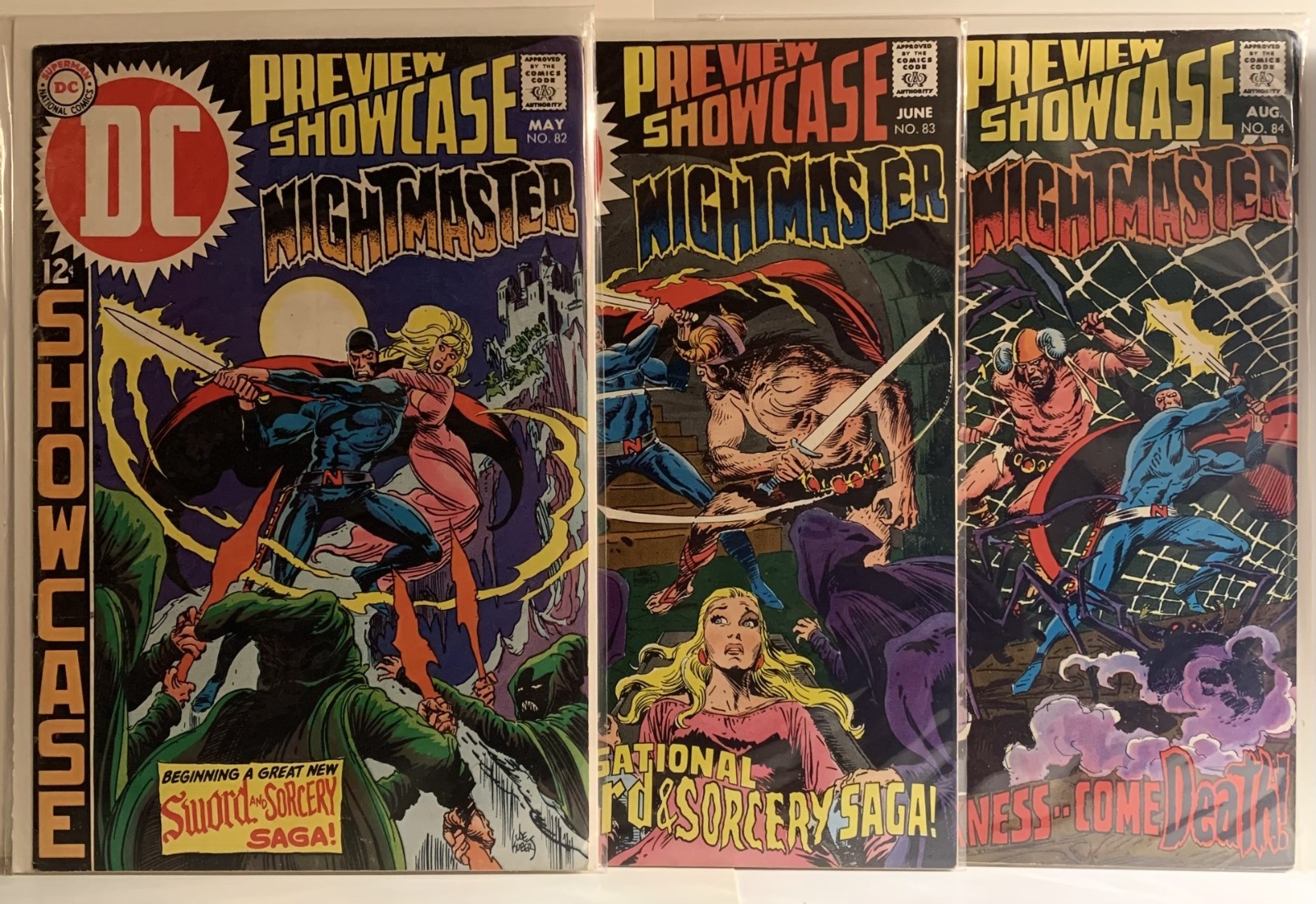 Showcase #82-84 featuring Nightmaster; O’Neil, Wrightson, Grandenetti; set of 3