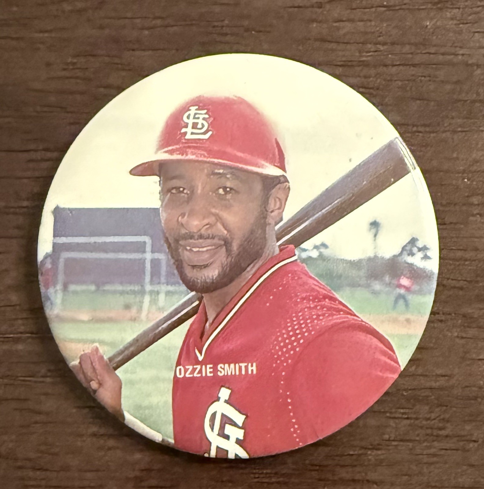 Ozzie Smith, St. Louis Cardinals (1980s) 3″ Vintage Baseball Pin-Back Button